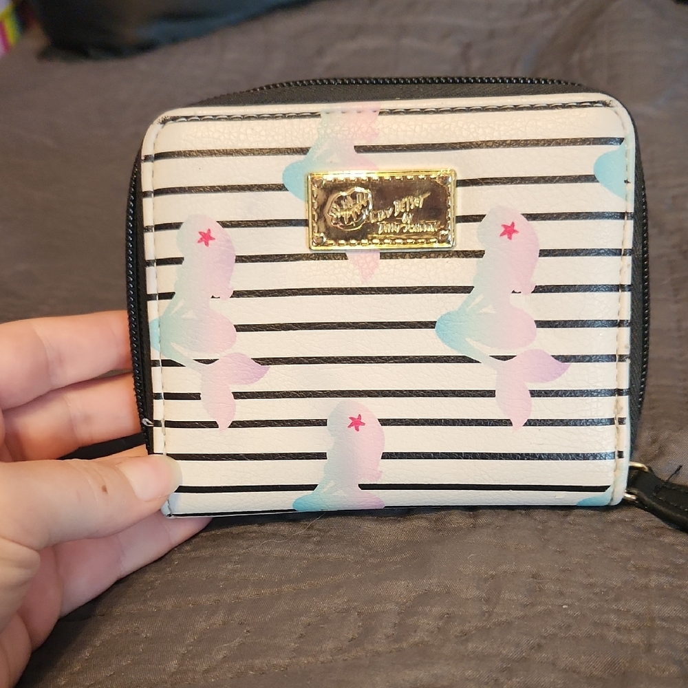 Betsey Johnson Striped Wallet with Pastel Accents